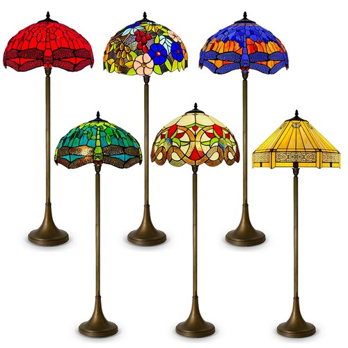 Lampada terra stile tiffany - lampada, da